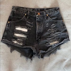 VINTAGE Wrangler Black Denim Shorts